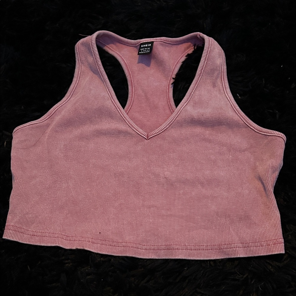 Pink Sleeveless Crop Top